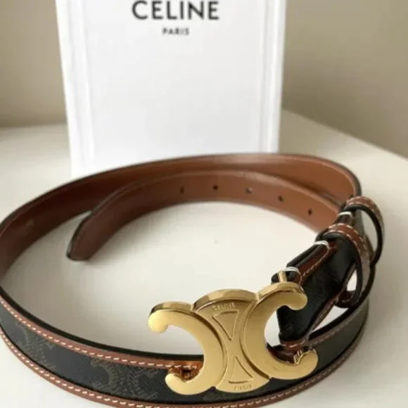 Celine Triomphe Canvas Belt 25mm - New with Box display picture 3